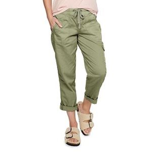 NWT Sonoma Good for Life. Women's utility capri pants. Size Small. Olive.